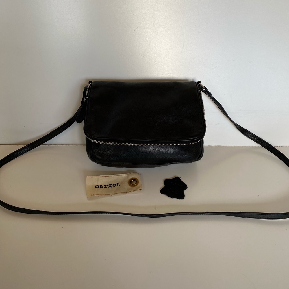 Margot Black Leather Crossbody